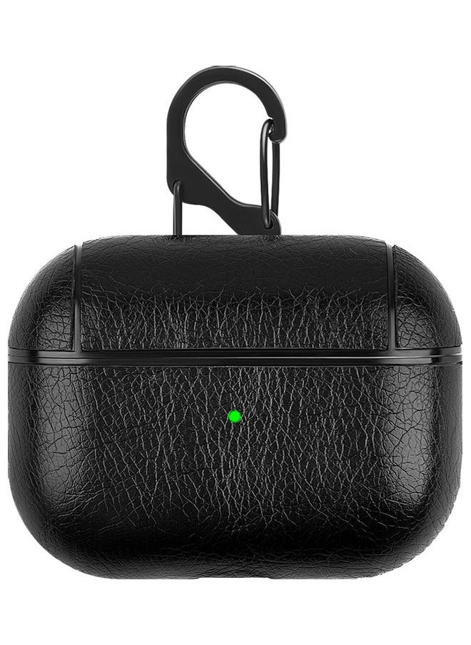 Generic PU Leather Protective Case Cover For Apple AirPods  Pro With Climbing Hook Black  - Image 1