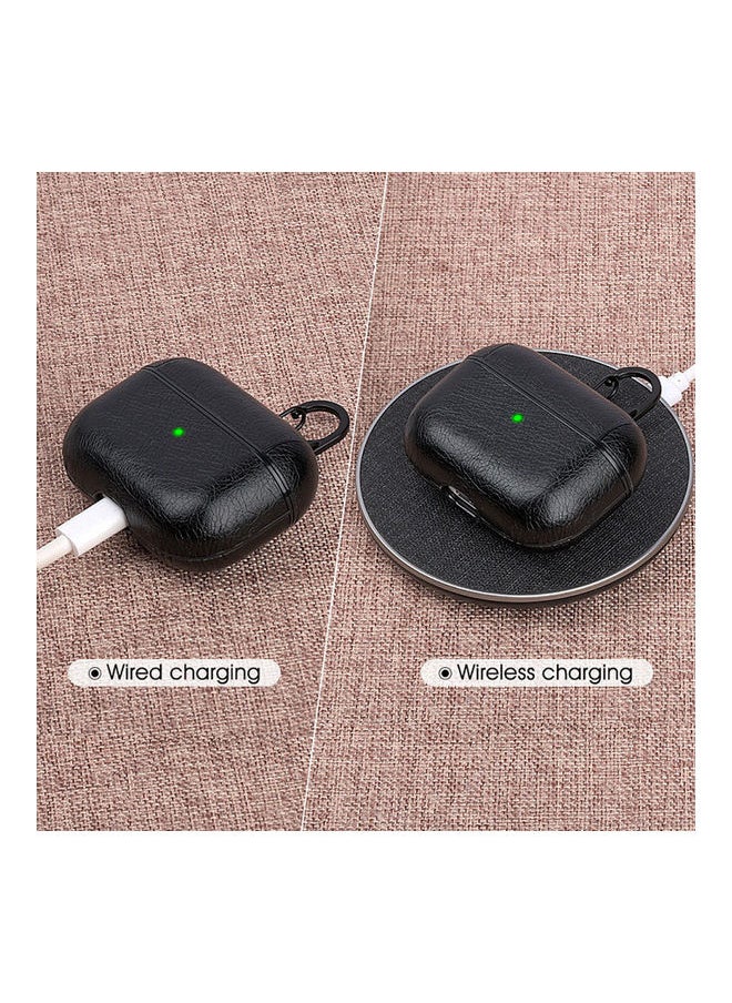 Generic PU Leather Protective Case Cover For Apple AirPods  Pro With Climbing Hook Black  - Image 2