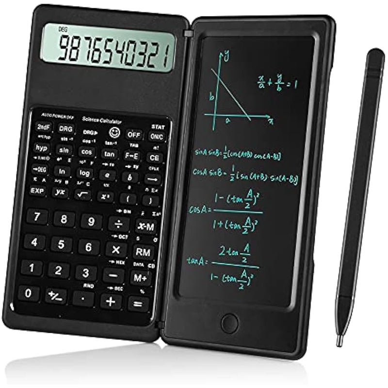 Scientific Calculators for Students, 10-Digit Large Screen, Math Calculator with Notepad, Classroom Must Haves for Middle High School Supplies & College (Black) - Image 1