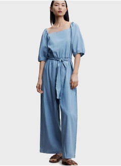 Puff Sleeve Tie Detail Jumpsuit