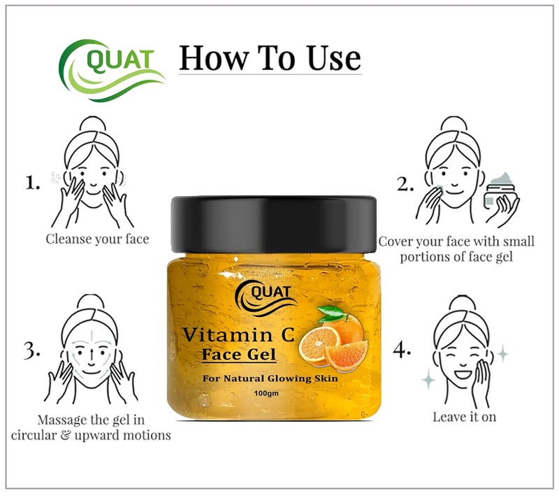 Quat Vitamin C face Gel For Natural Glowing SkinWomenMen 100gm - Image 5