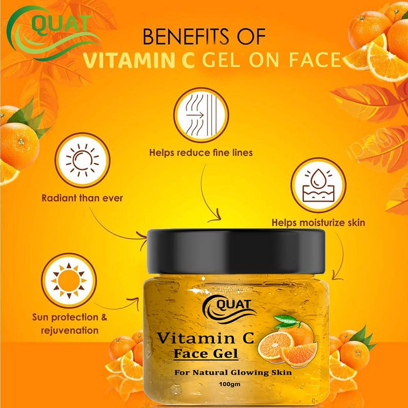 Quat Vitamin C face Gel For Natural Glowing SkinWomenMen 100gm - Image 3