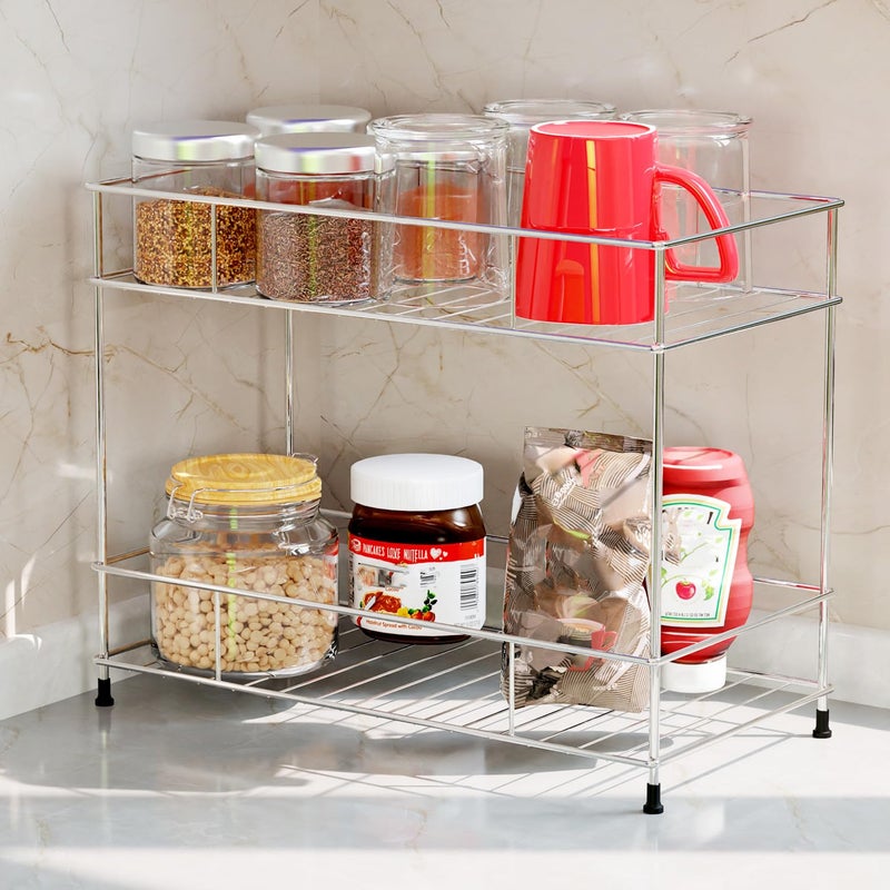 WonderStand NEXA | Metal 2-Tier Standing Spice Rack Storage Organizer, Countertop Storage Shelf Organizer for Home and Kitchen - Image 2