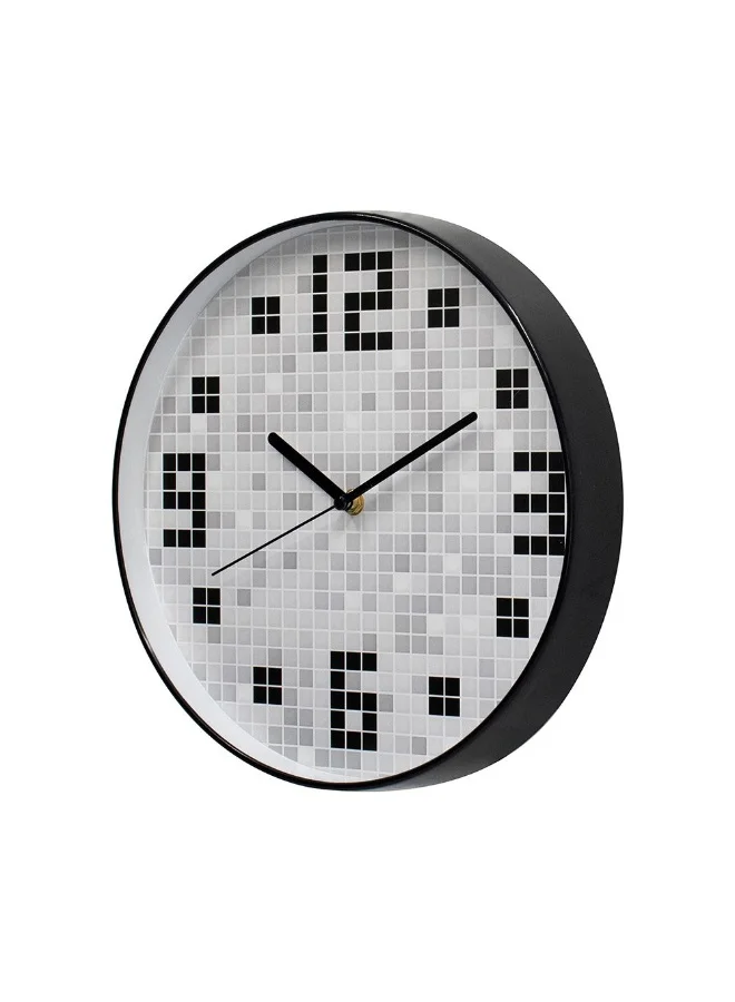 DANUBE HOME Danube Home Sansa Metal Pixelated Wall Clock - Black 30X30X4.5 Modern Wall Decor Stylish Aluminum & Plastic Design For Home Decor Unique Clocks For Living Room Decorative Home Accessories