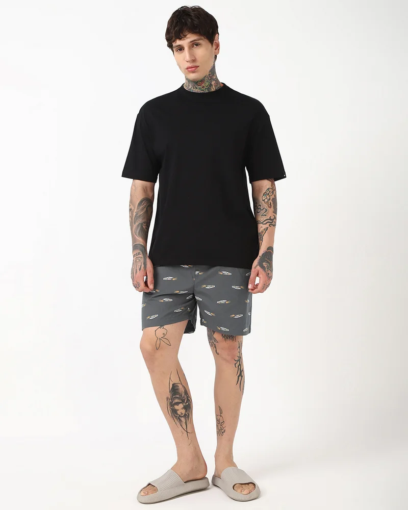 Bewakoof  Men's Grey All Over Printed Boxers for Men | Best Price UAE