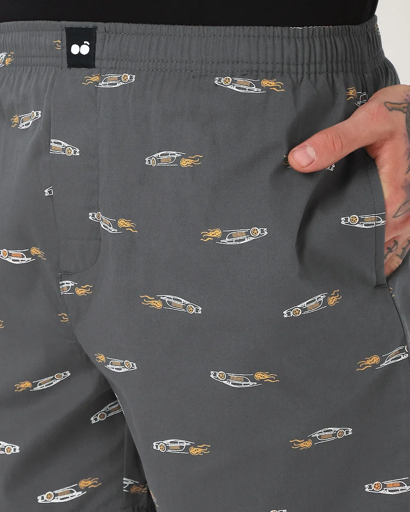 Bewakoof  Men's Grey All Over Printed Boxers for Men | Best Price UAE