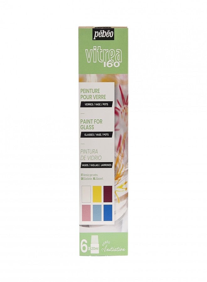 Pebeo طلاء زجاجي بيبو فيتريا 160، ألوان متنوعة 6 عبوات - Image 1