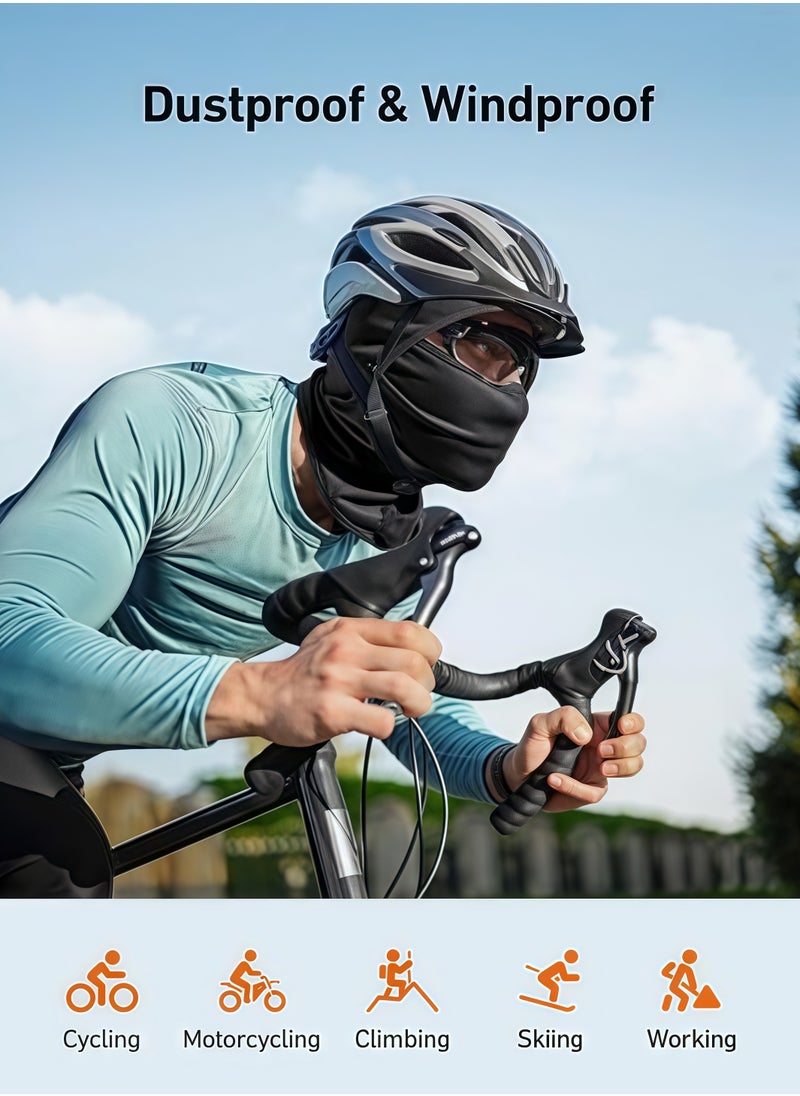 Generic Cycling mask, ski mask, windproof full face mask, UV protection, dust and wind protection, suitable for motorcycle, cycling, running, outdoor activities, black  - Image 3