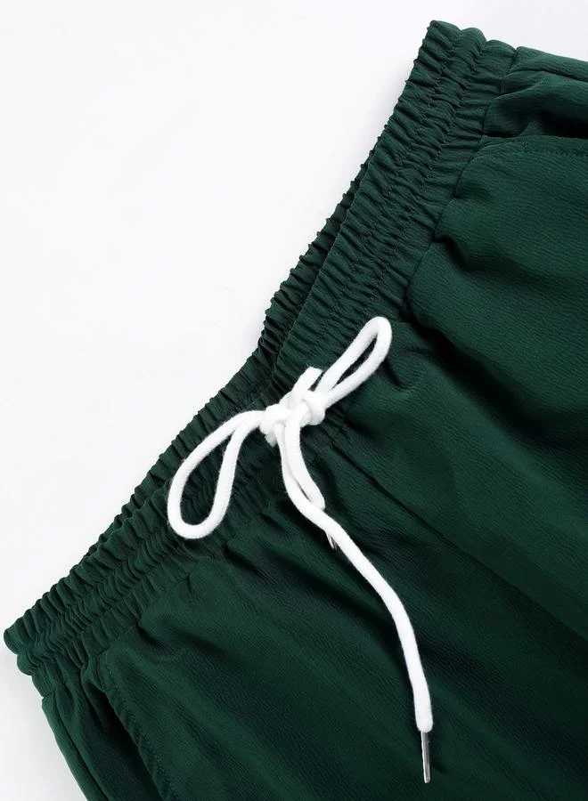 Take Two Men Dark Green Solid Shirt and Pants Co-Ords