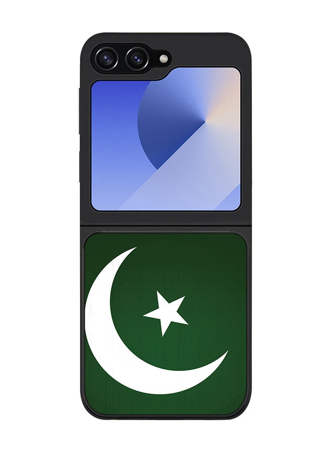 Stylizedd Rugged Black edge case for Samsung Galaxy Z Flip7 FE, Slim fit Soft Case Flexible Rubber Edges Anti Drop TPU Gel Thin Cover -  Flag Of Pakistan - Image 1