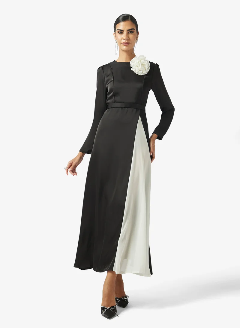 Colorblock A-line Dress