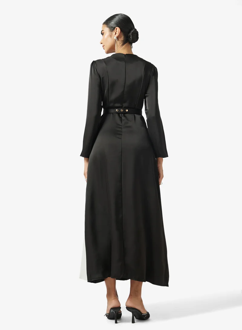 Khizana  Colorblock A-line Dress for Women | Best Price UAE
