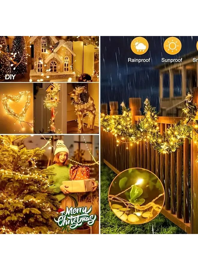 Solar Powered Firecracker Light 100LED Warm White 16 4FT 8 Modes Remote Control - Image 3