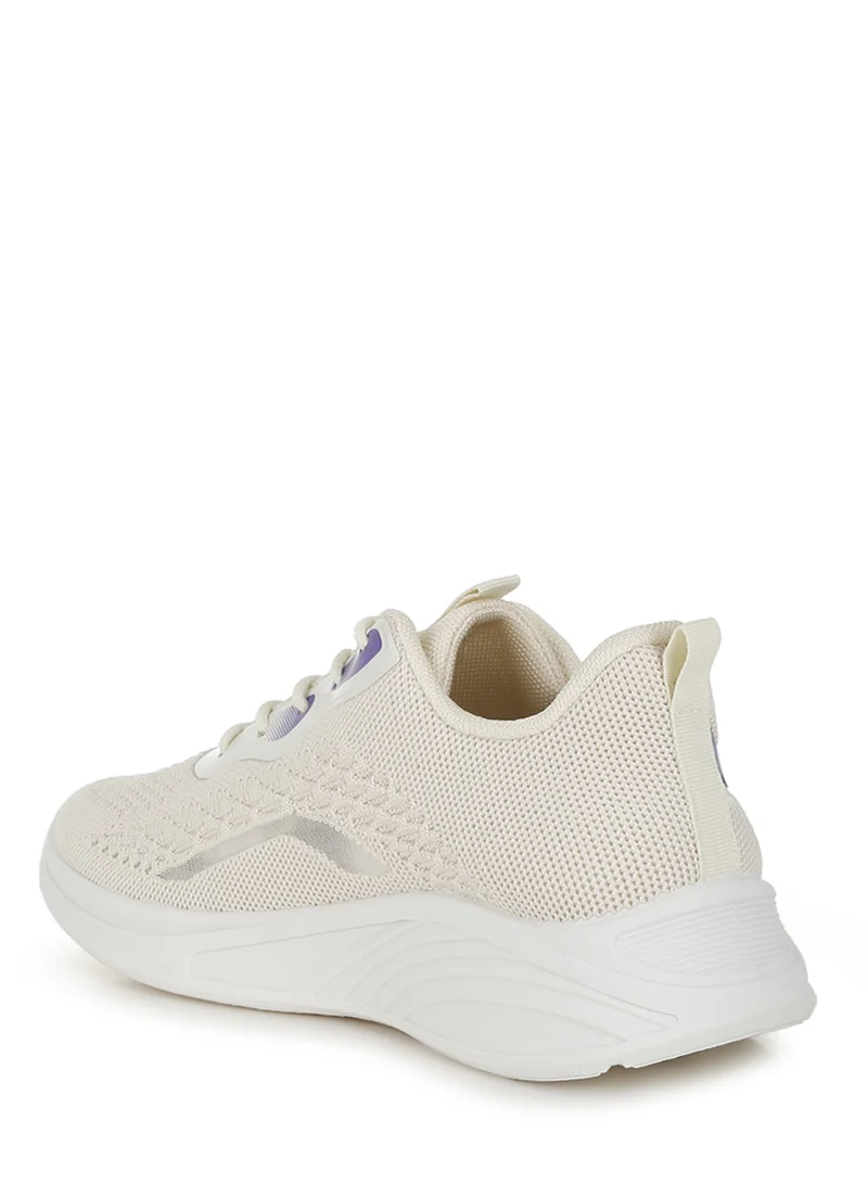London Rag Contrasting Detail Lace-Up Sneakers in Beige