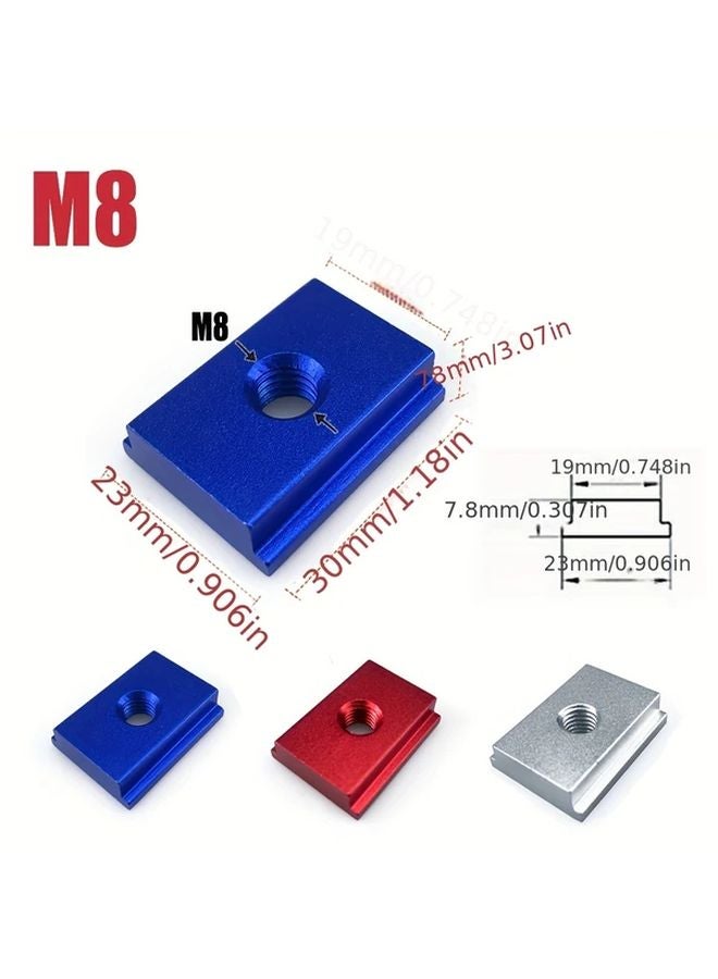 Type 30 T Slot Slider M8 Blue 4 Pack For Woodworking - Image 4