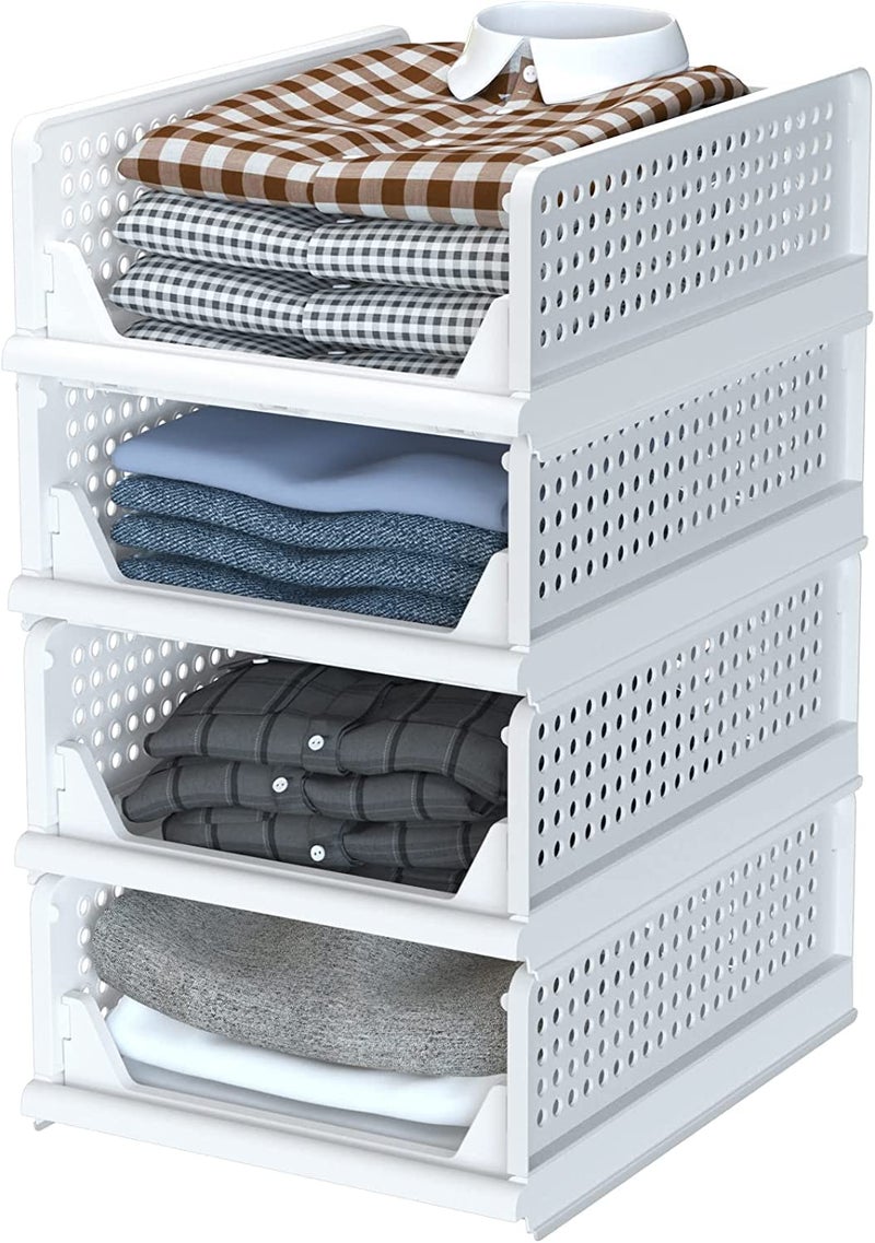 RRJ 2 Peices Clothes Organizer For Wardrobe Cupboard Organizer For Clothes Foldable And Stackable Closet Organizer Drawer Organizer For Clothes Pack Of 2 - Image 2
