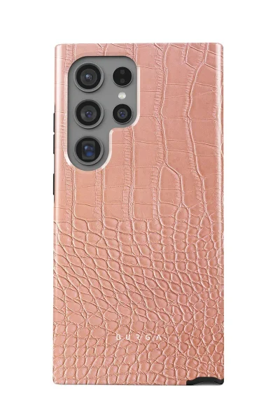 BURGA Samsung Galaxy S24 Ultra Case - Pink Croco For Screen & Camera Protection Printed Case