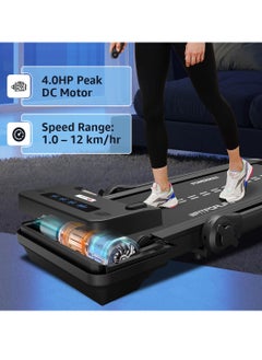 باورماكس فيتنيس جهاز المشي PowerMax Fitness JOGPAD-2 (4.0HP Peak) 2 في 1 صغير الحجم وقابل للطي للاستخدام المنزلي + وسادة مشي تحت المكتب - رفيع بما يكفي لتخزينه تحت السرير أو الأريكة - جهاز تحكم عن بعد  - Image 3
