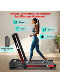 باورماكس فيتنيس جهاز المشي PowerMax Fitness JOGPAD-2 (4.0HP Peak) 2 في 1 صغير الحجم وقابل للطي للاستخدام المنزلي + وسادة مشي تحت المكتب - رفيع بما يكفي لتخزينه تحت السرير أو الأريكة - جهاز تحكم عن بعد  - Image 4