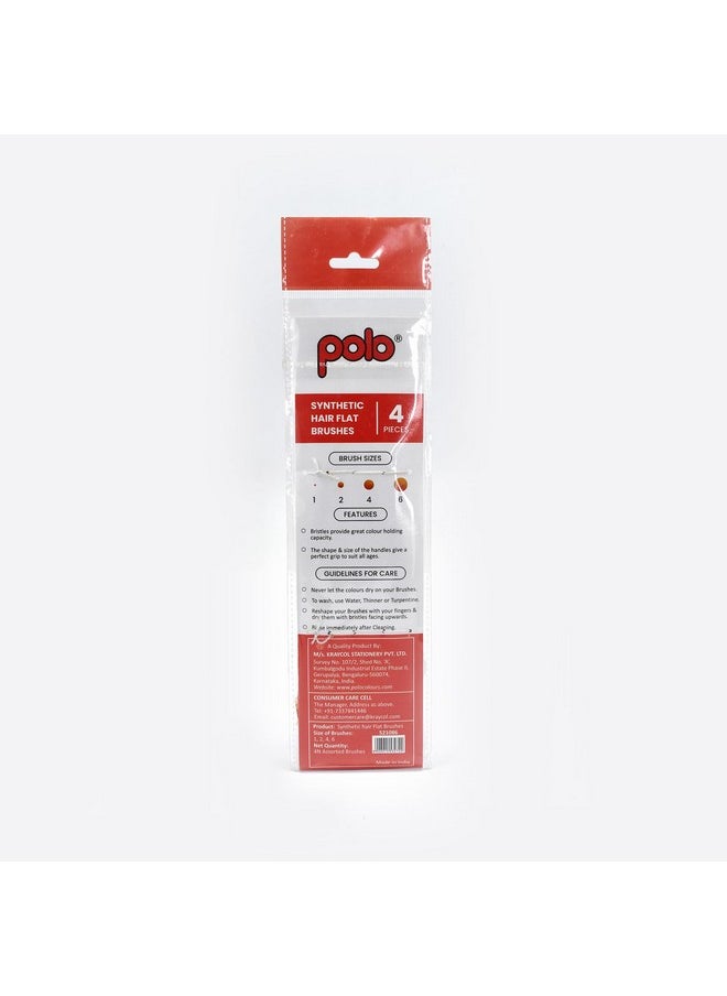 POLO Synthetic Hair Flatbrushes-4 Set  - Image 2