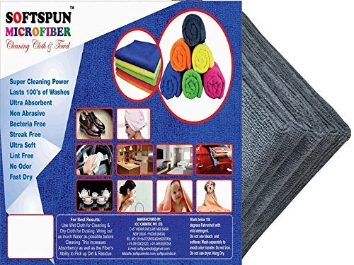 SOFTSPUN Microfiber Baby Hand Face Wipes 30x30 Cms 5 Piece Towel Set 340 GSM Grey Super Soft Silky for Hand Face and Body Hypoallergenic Sensitive Skin Wipes Washcloths - Image 3
