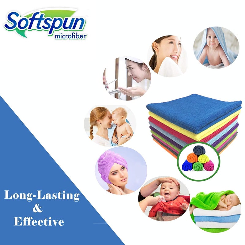 SOFTSPUN Microfiber Baby Hand Face Wipes 30x30 Cms 5 Piece Towel Set 340 GSM Grey Super Soft Silky for Hand Face and Body Hypoallergenic Sensitive Skin Wipes Washcloths - Image 4