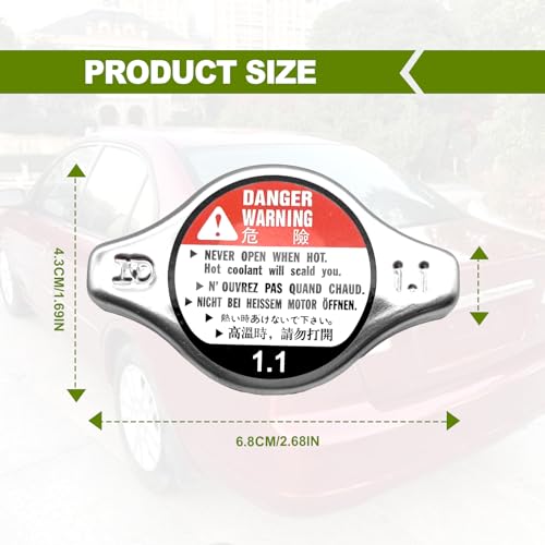 BSAMZO Radiator Coolant Reservoir Cap 19045PAAA01 Compatible with Honda Civic 19922005 Accord 19942006 Odyssey 19952007 CRV 19972005 Pilot 20032008 - Image 3