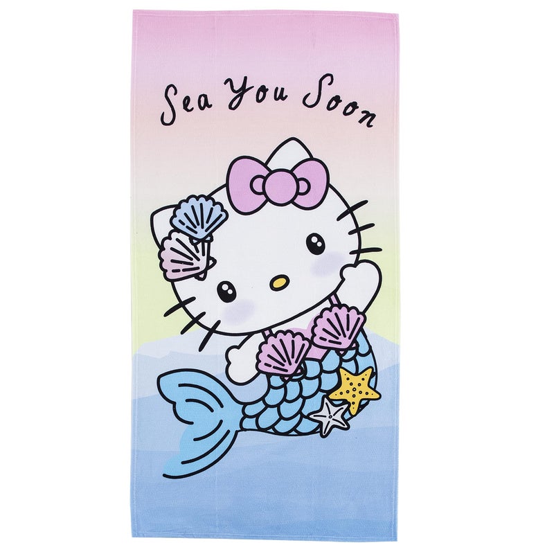 Northwest Hello Kitty Beach Towel 30 x 60 Sea You Soon