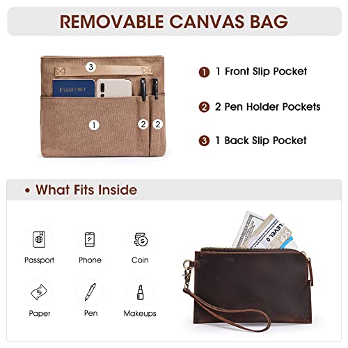 Kattee Leather Totes for Women Shoulder Bag Top Handle Satchel Purse Set 3pcs 3-in-1 - Image 4
