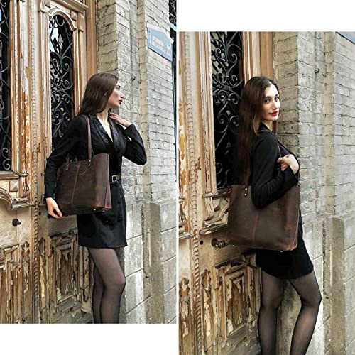 Kattee Leather Totes for Women Shoulder Bag Top Handle Satchel Purse Set 3pcs 3-in-1 - Image 2