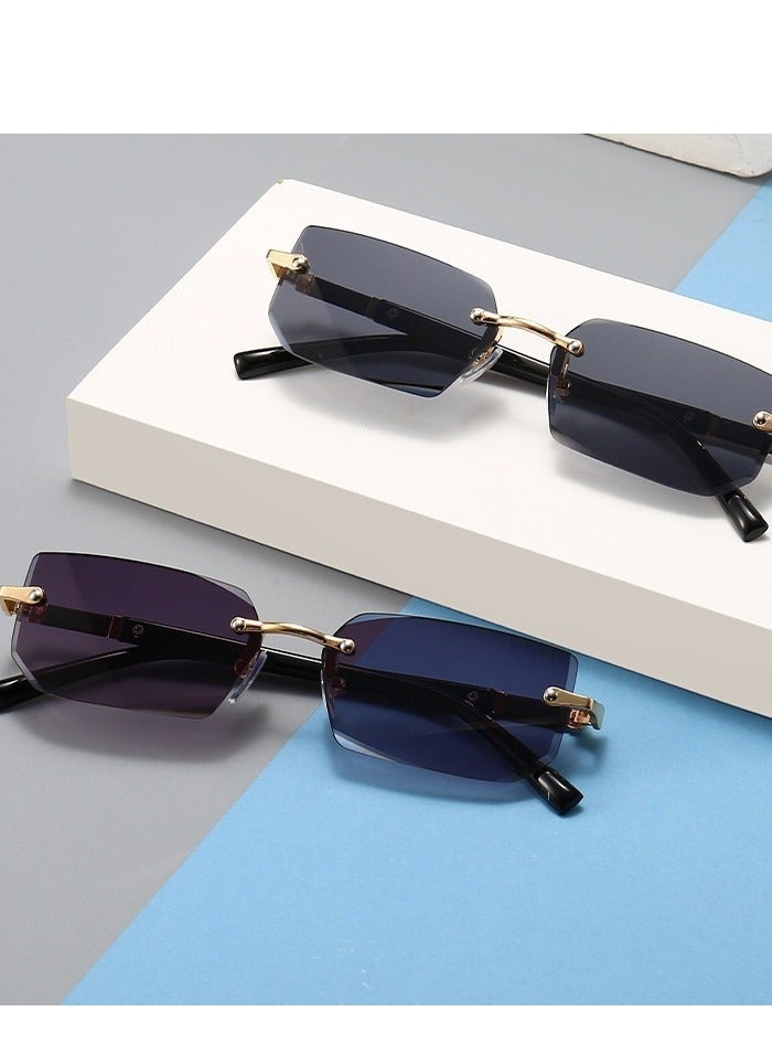 New Rimless Fashion Trend Sunglasses Personalized Sunglasses UV Protection Unisex - Image 4