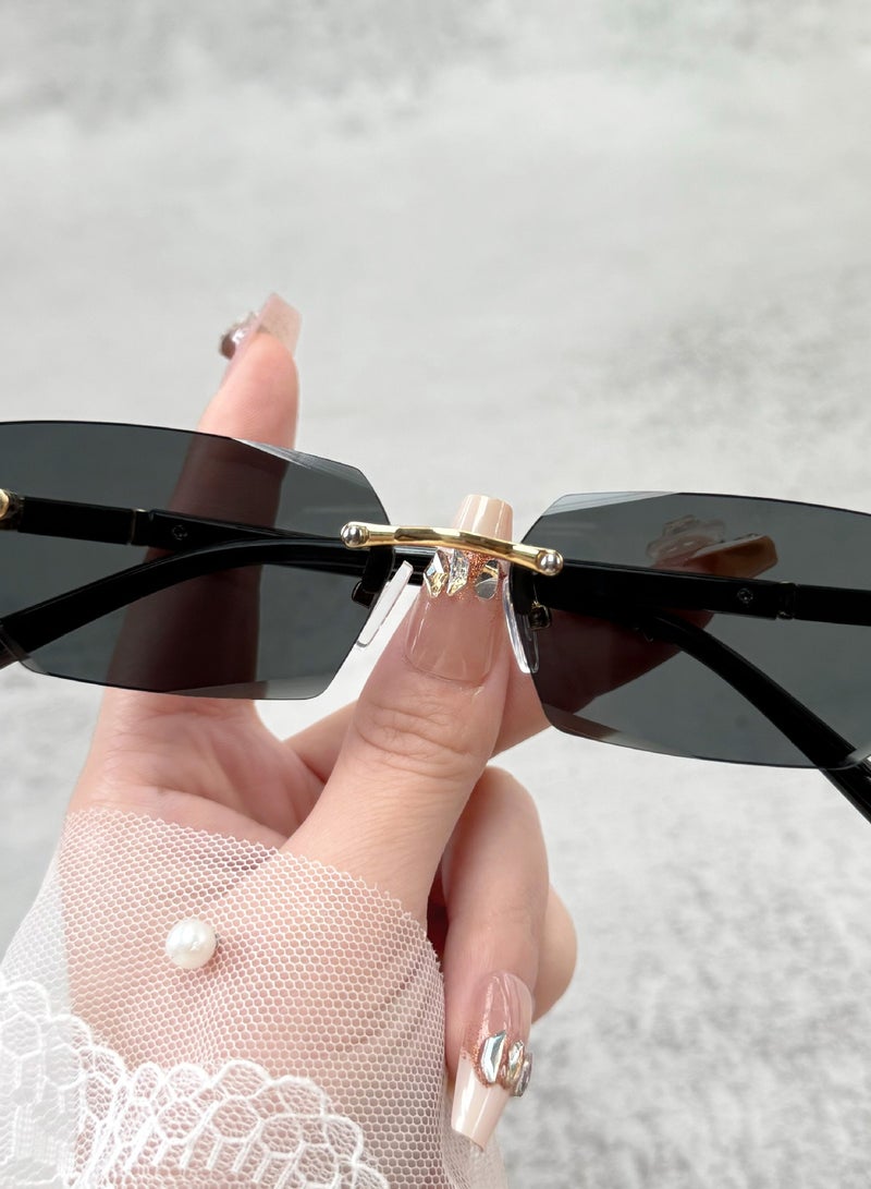 New Rimless Fashion Trend Sunglasses Personalized Sunglasses UV Protection Unisex - Image 3