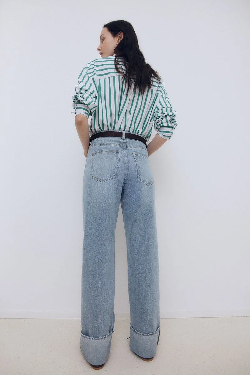 H&M Straight turn-up jeans