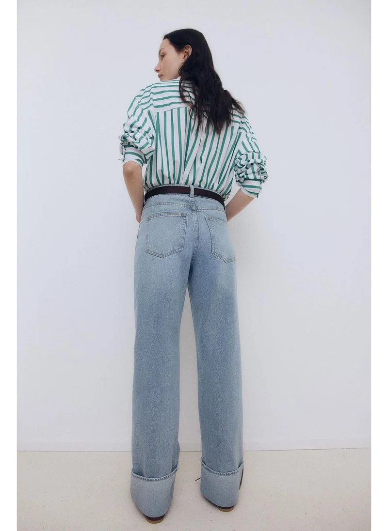 اتش اند ام Straight turn-up jeans