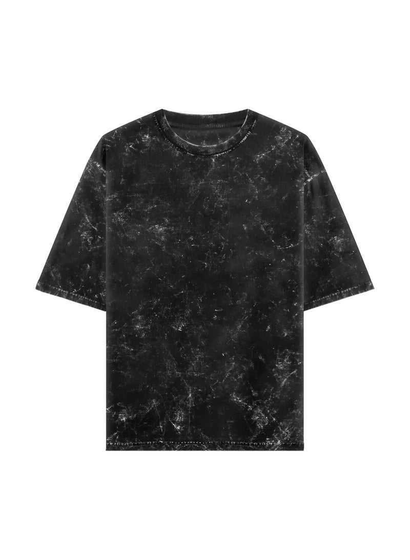 Shuyukh Acid Washed Oversized T-Shirt – Unisex Streetwear, Retro Look - Image 1