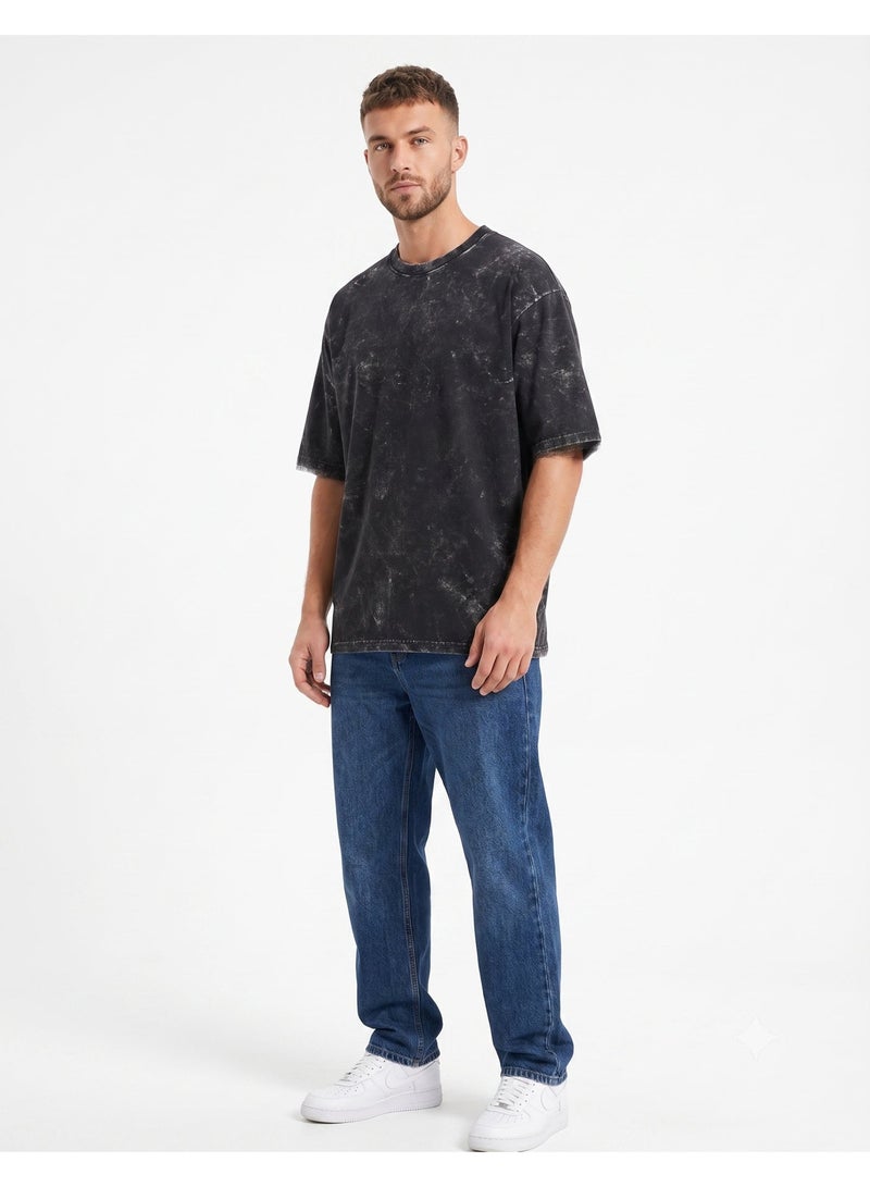 Shuyukh Acid Washed Oversized T-Shirt – Unisex Streetwear, Retro Look - Image 4