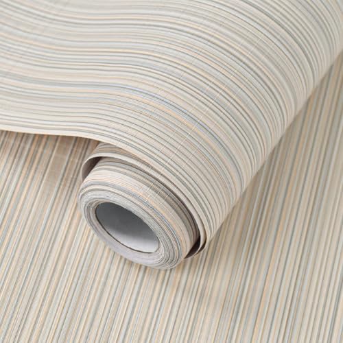 Naphite Grasscloth Peel and Stick Wallpaper Modern Textured SelfAdhesive Wallpaper Neutral Fabric Contact Paper for Cabinets Drawers Furniture Faux Linen Removable Bedroom Wall Decor 393inL 157inW - Image 1
