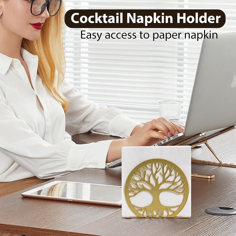 MSJGA Gold Napkin Holder for Table – Elegant Standing Napkin Dispenser for Kitchen, Dining Room, or Coffee Shop | Ideal for 5-inch Cocktail Napkins, Farmhouse & Outdoor Settings (4.7"x 1.6"x 4") - Image 5