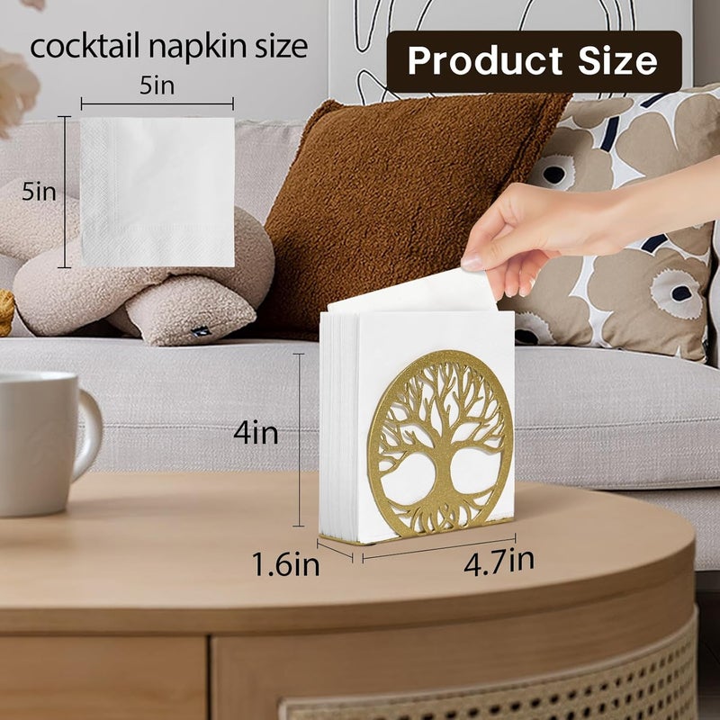 MSJGA Gold Napkin Holder for Table – Elegant Standing Napkin Dispenser for Kitchen, Dining Room, or Coffee Shop | Ideal for 5-inch Cocktail Napkins, Farmhouse & Outdoor Settings (4.7"x 1.6"x 4") - Image 3