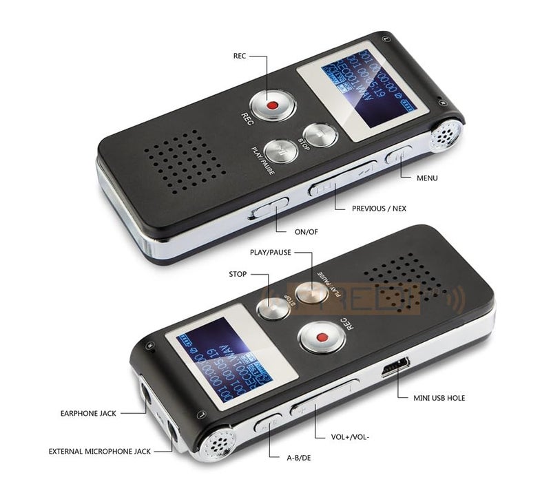 FREDI HD PLUS Phone Shape Voice Recorder | 8GB Inbuilt Audio Device with Voice Activation | Professional Smart Mini Voice Recorder | MP3 Player Portable Tape Dictaphone with USB Recorder - Image 3