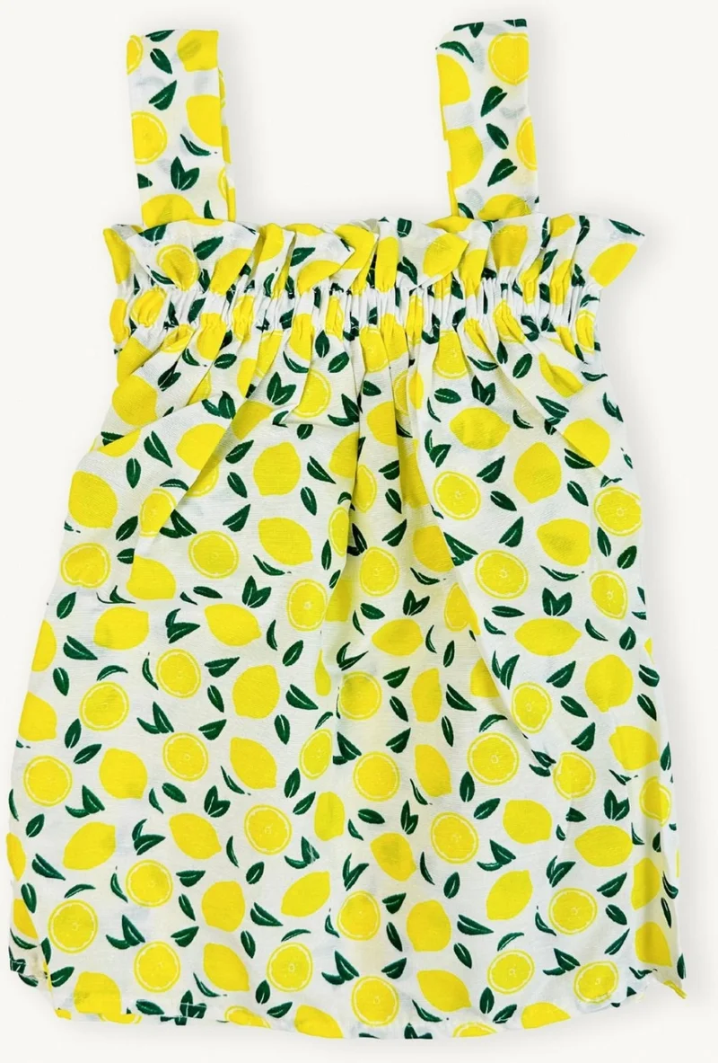 ادا بيبيك تشوكوك Ada Baby Kid Adabebek Baby Girl Bandana Sock Set Lemon Patterned Dress