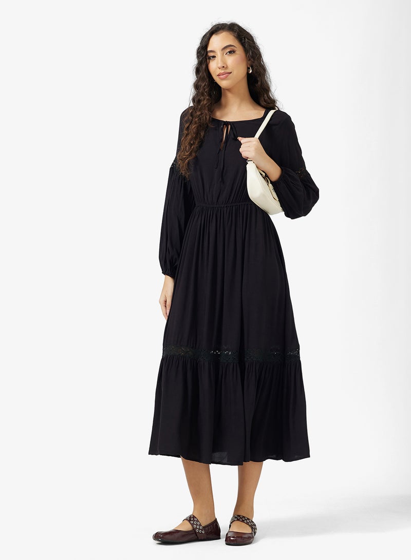 Ginger V Neck Boho A Line Dress - Image 1