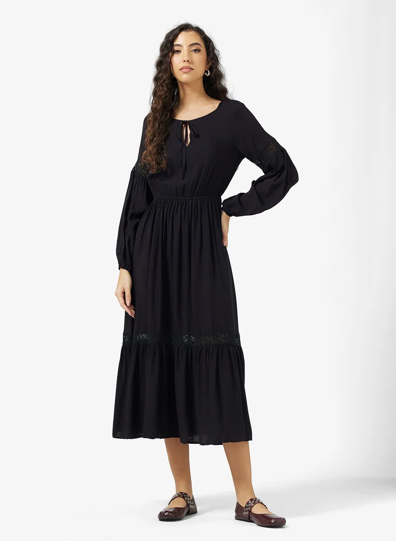 Ginger V Neck Boho A Line Dress