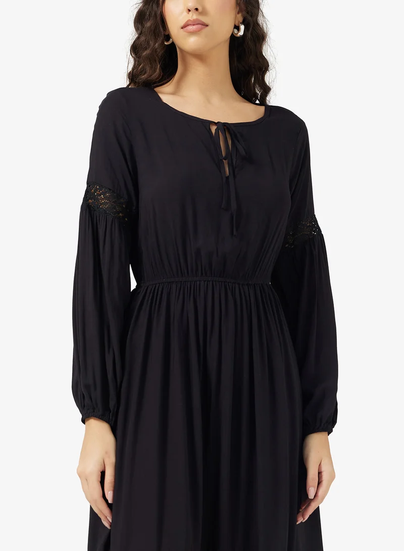 Ginger V Neck Boho A Line Dress