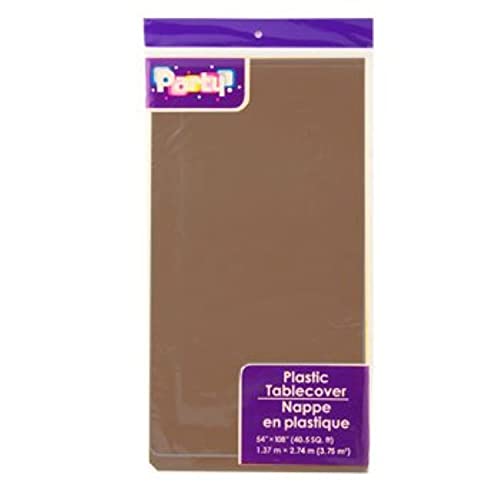 tablecloths by design Pack of 4: Disposable Dark Brown / Chocolate Plastic Tablecloths / Table Covers, 54 x 108 inches Each - Image 4