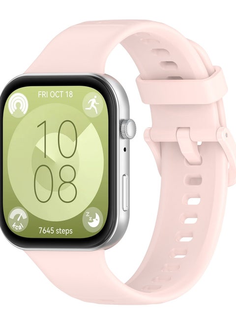Compatible with Huawei Watch Fit 3 Replacement Strap - Replacement Silicone Wrist Watch Strap Band Compatible with Huawei Watch Fit 3(Silicone pink,just band Not include watch)