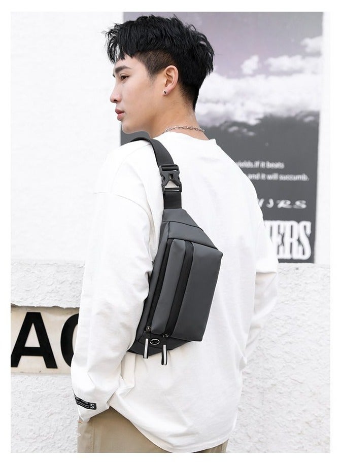 CMGTYYD Running Belt Waist Packs, Grey Waist Bag with Triple Pockets Design, Multifunction Water Resistant Fanny Pack, Adjustable Elastic Belt for Men Women Running Workout Hiking Travel - Image 4