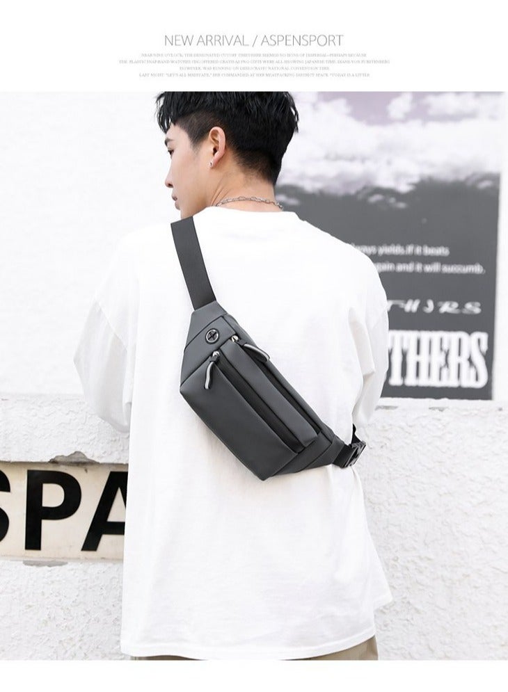 CMGTYYD Running Belt Waist Packs, Grey Waist Bag with Triple Pockets Design, Multifunction Water Resistant Fanny Pack, Adjustable Elastic Belt for Men Women Running Workout Hiking Travel - Image 5