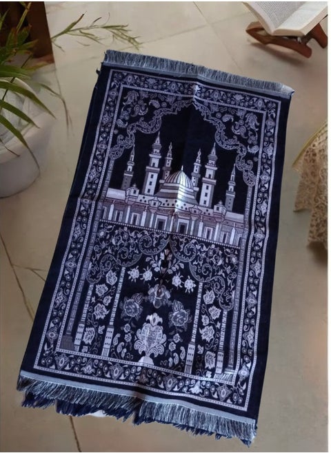 Luxury Prayer Mat with Kaaba Design High-Quality Fabric with a Spiritual Touch Comfort and Elegance in Every Prostration