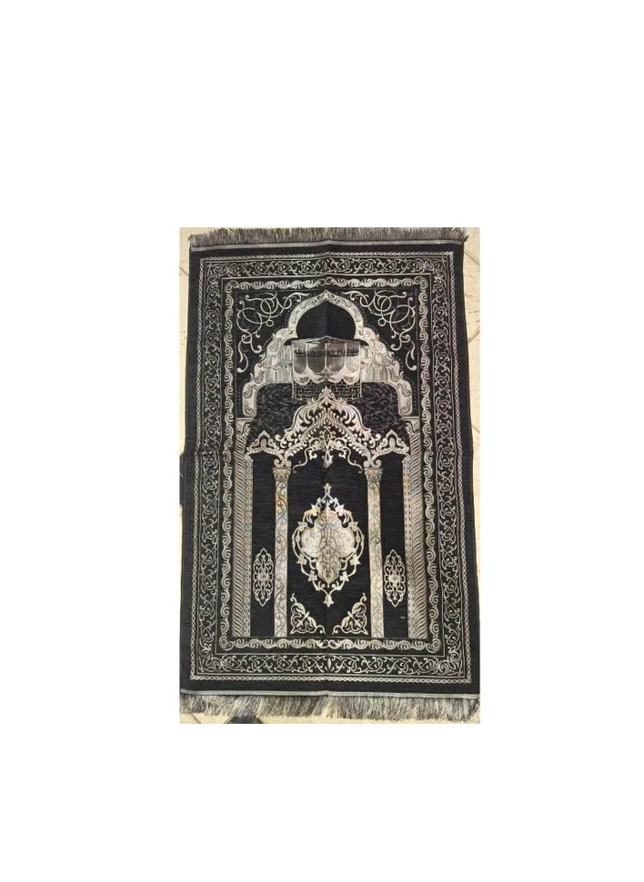 Luxury Prayer Mat with Kaaba Design High-Quality Fabric with a Spiritual Touch Comfort and Elegance in Every Prostration